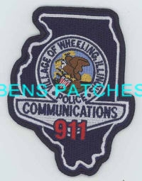 ILLINOIS,WHEELING POLICE COMMUNICATIONS 1 STATE SHAPED